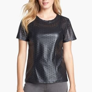 Calvin Klein Perforated faux leather top